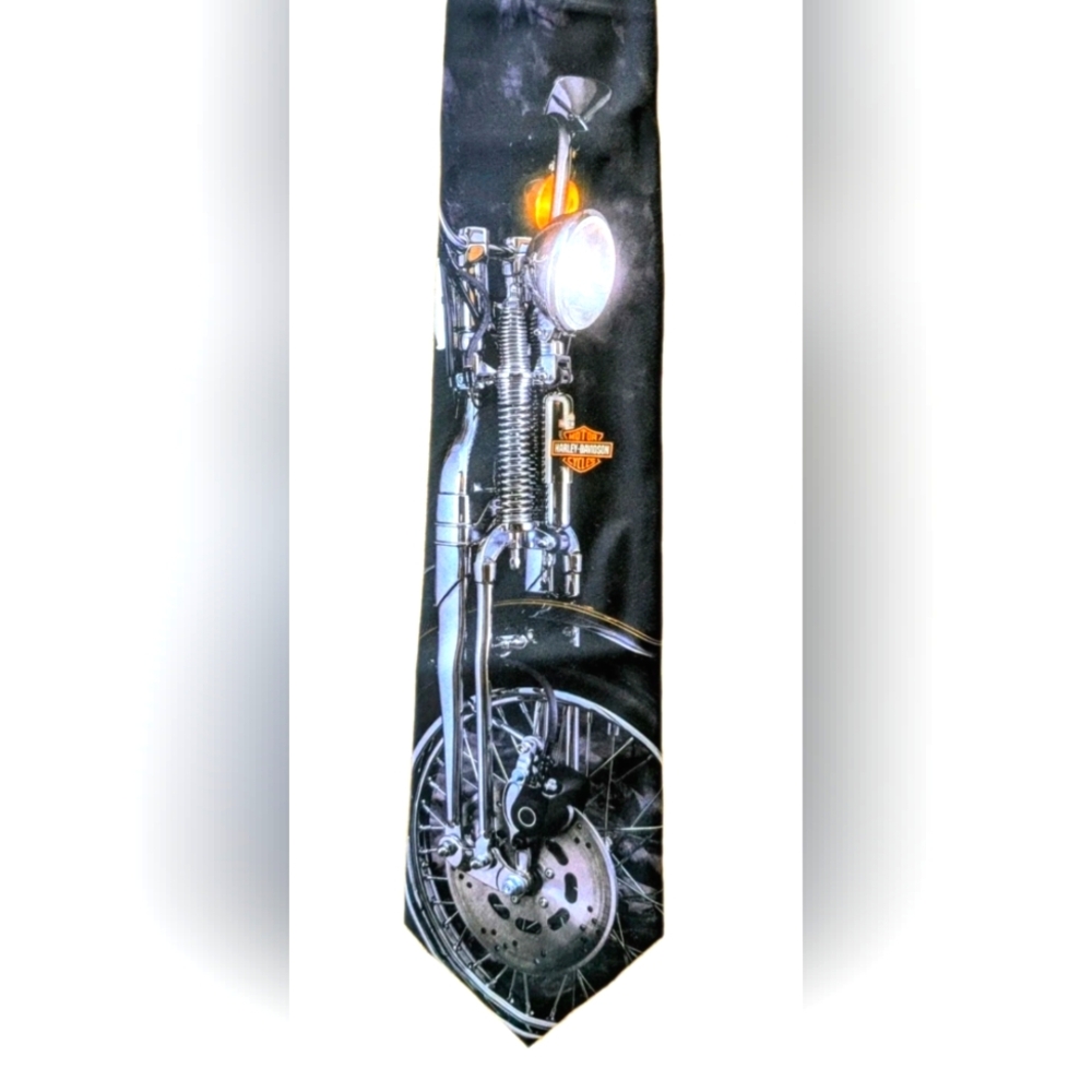 Vintage Harley Davidson Ralph Marlin Biker Necktie Motorcycle Graphic USA 1994